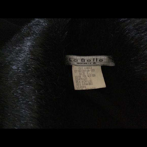 Vintage women long coat black faux fur collar - Picture 6 of 6